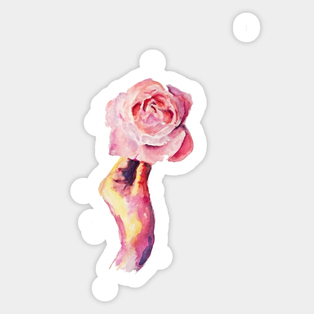 flower in hand pink illustration Sticker by chandelier2137